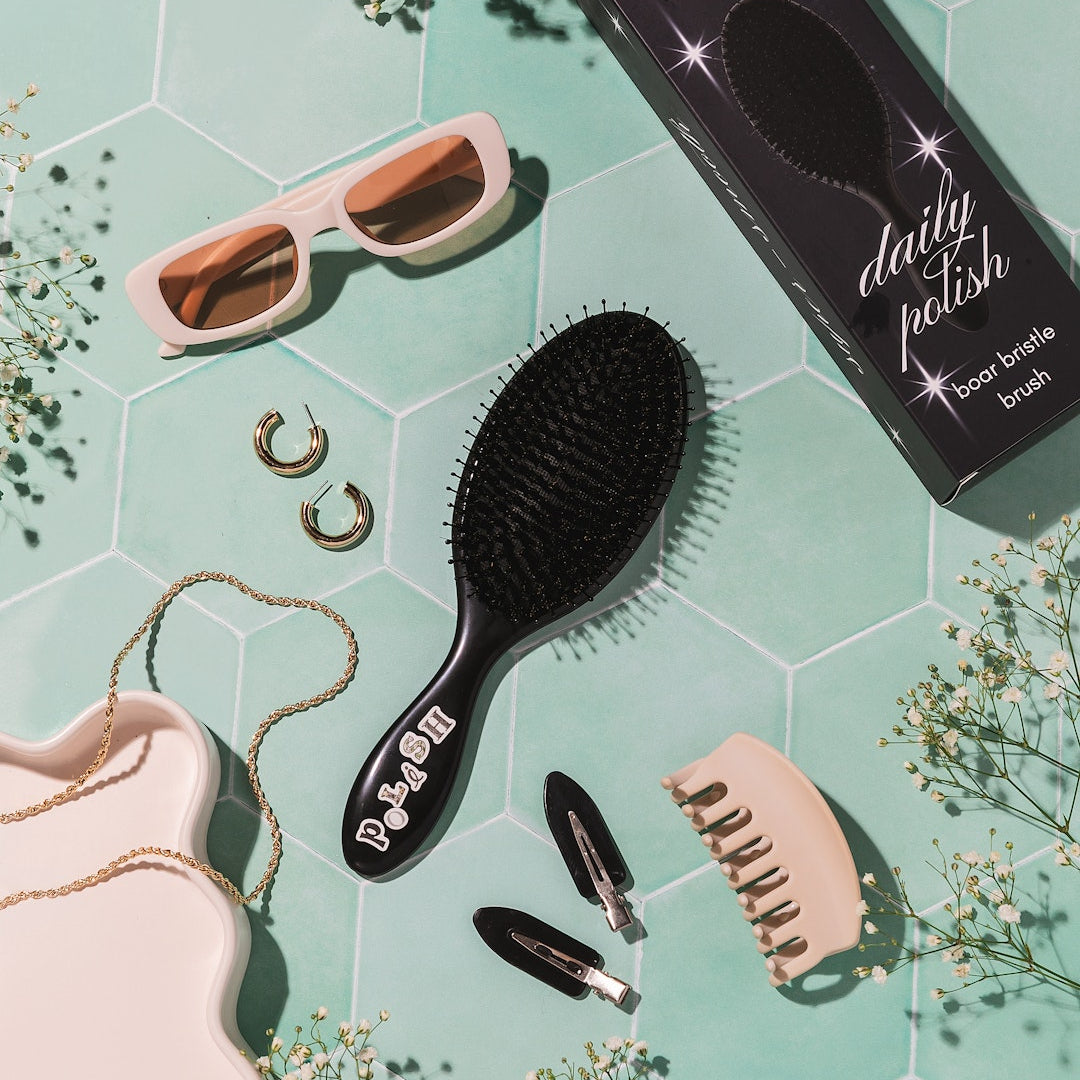 Daily Polish Boar Bristle Brush Black