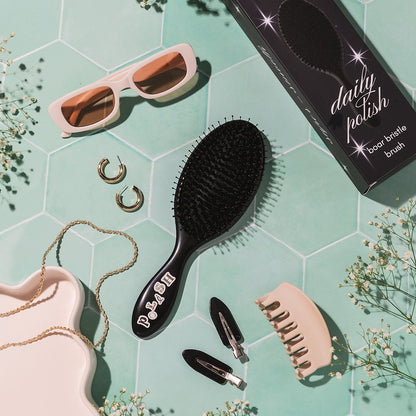 Daily Polish Boar Bristle Brush Black